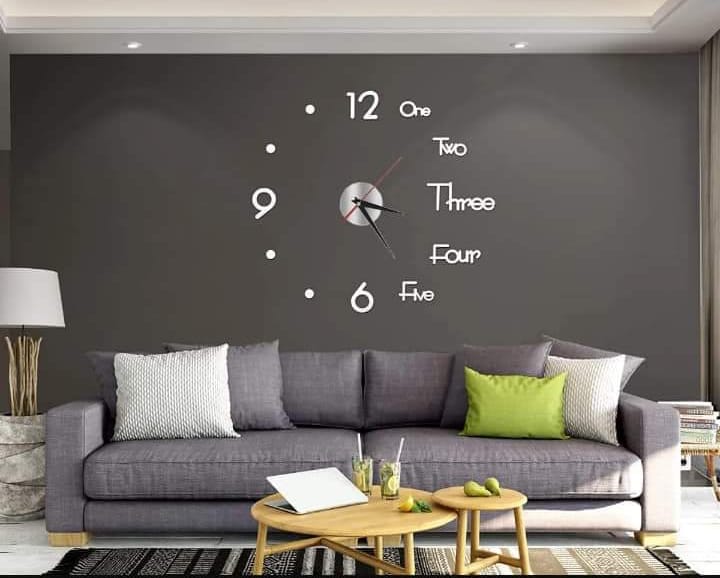 Reloj de pared decorativo adhesivo moderno A plata