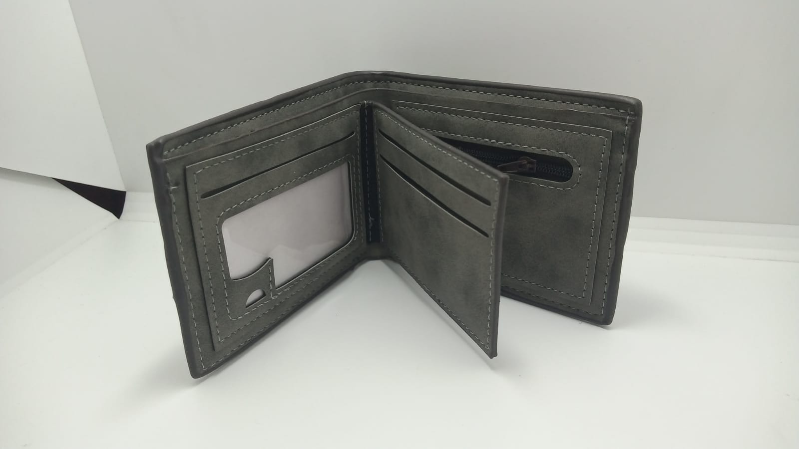 Cartera para caballero Gris/linea roja